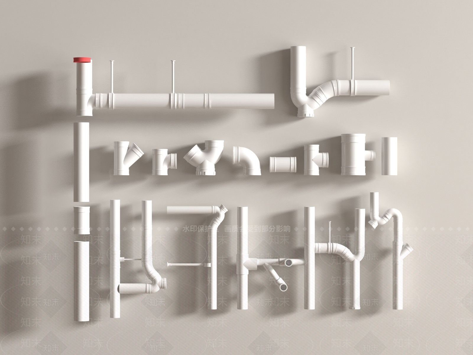 管道零件SU模型下载【ID:1190821637】