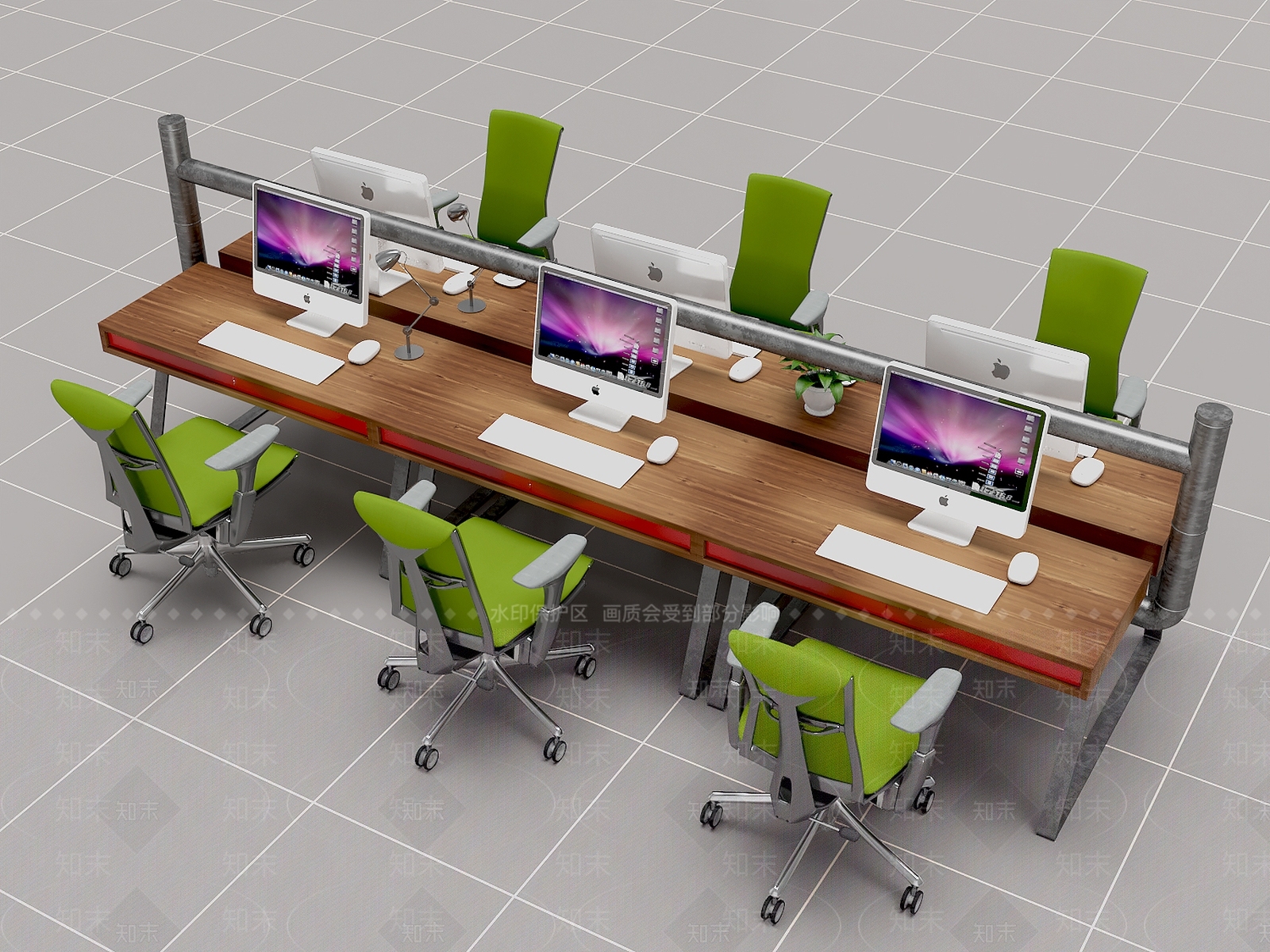 现代办公桌椅3D模型下载【ID:1190822234】