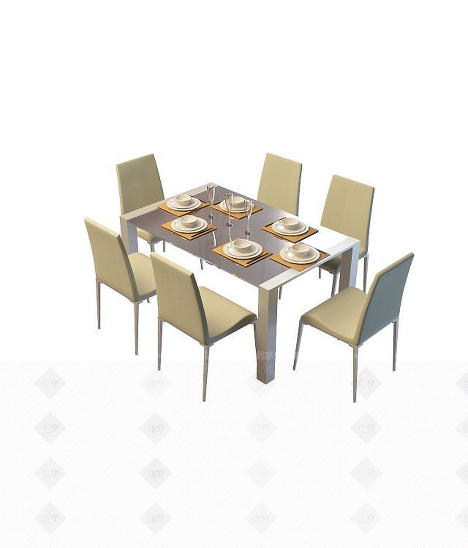 现代书桌椅3D模型下载【ID:1190823033】