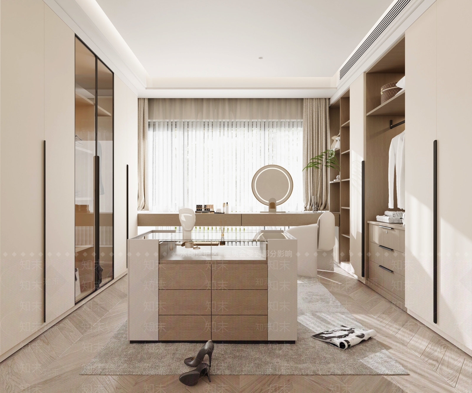 现代衣帽间3D模型下载【ID:1190826795】