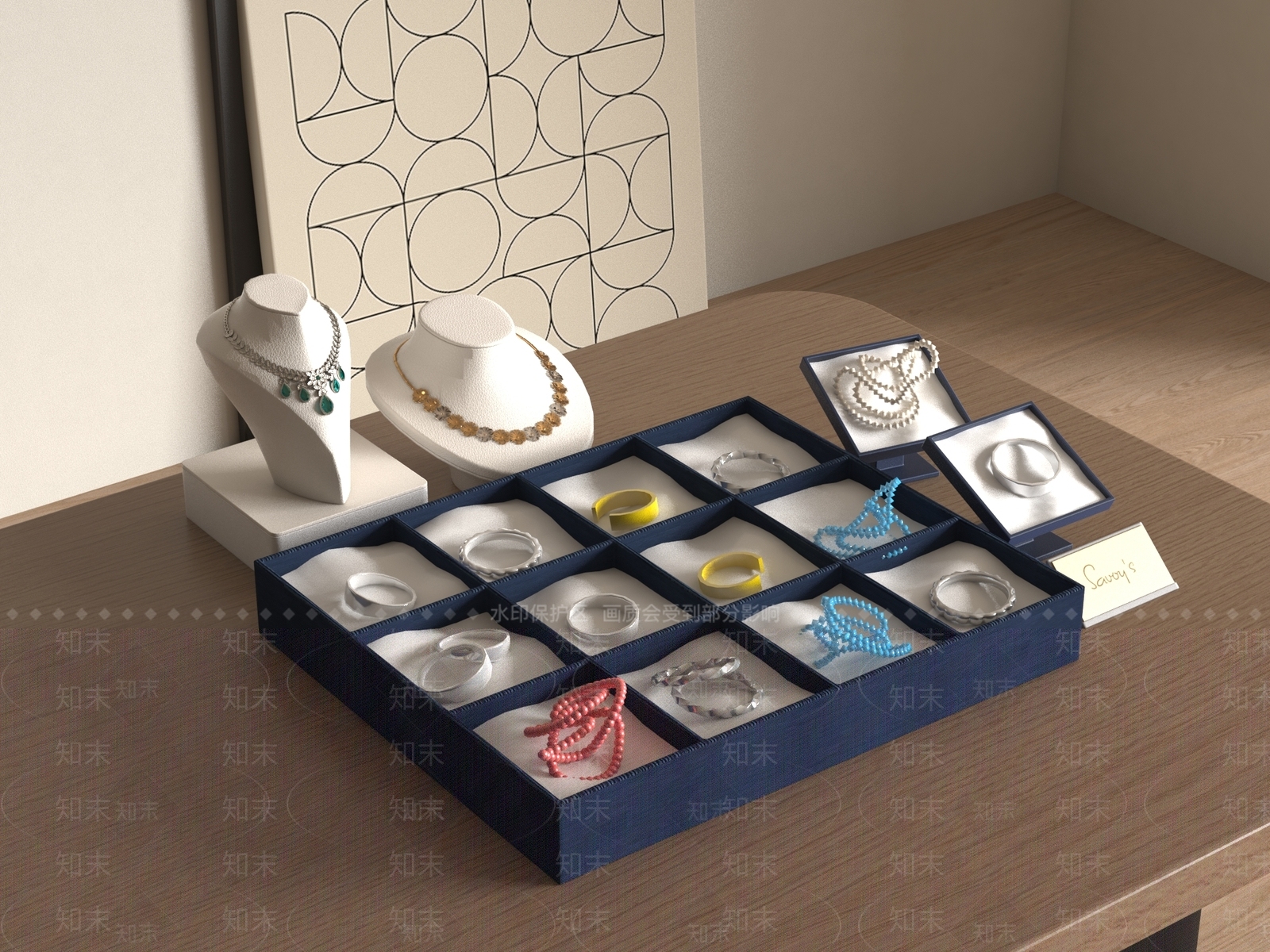 现代摆件组合3D模型下载【ID:1190827731】