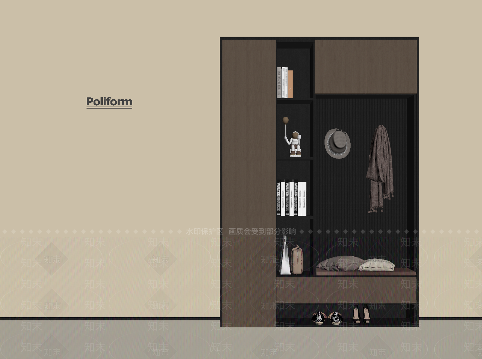 现代意式鞋柜SU模型下载【ID:1190832759】