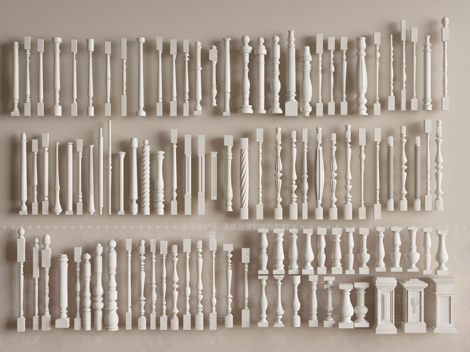 欧式柱子SU模型下载【ID:1190836048】