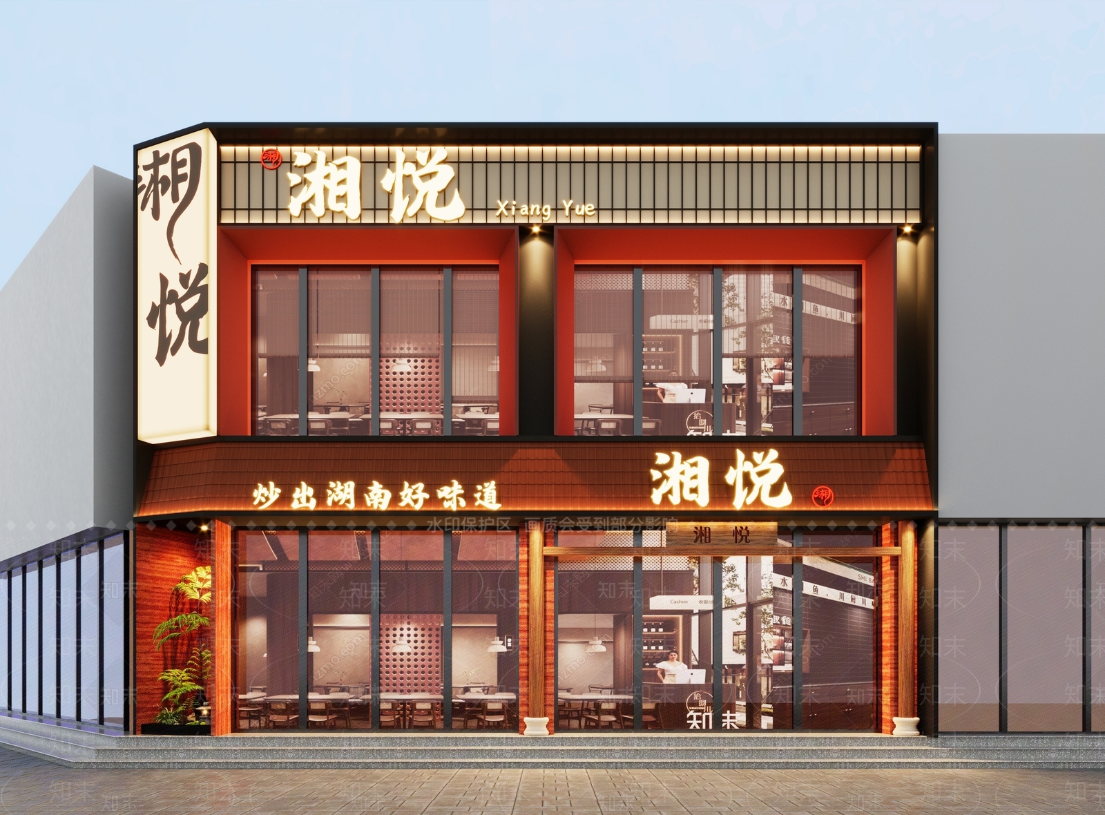 中式新中式中餐厅3D模型下载【ID:1190836771】