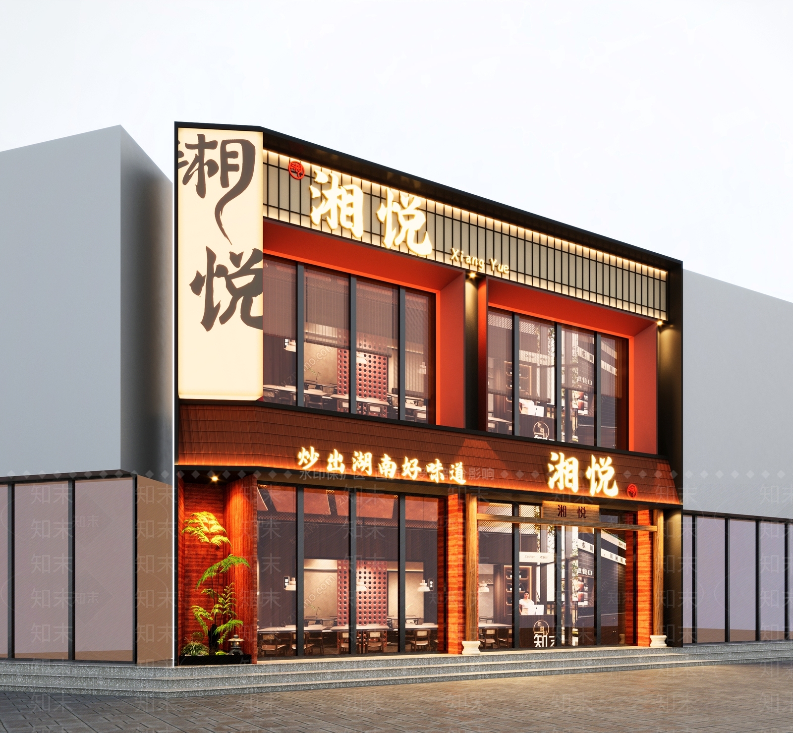 中式新中式中餐厅3D模型下载【ID:1190836771】