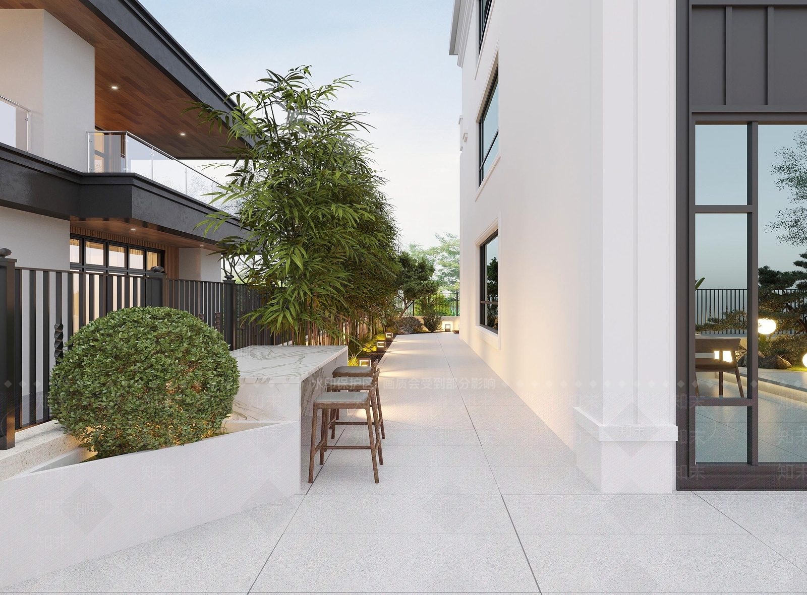 现代极简住宅景观3D模型下载【ID:1190837815】