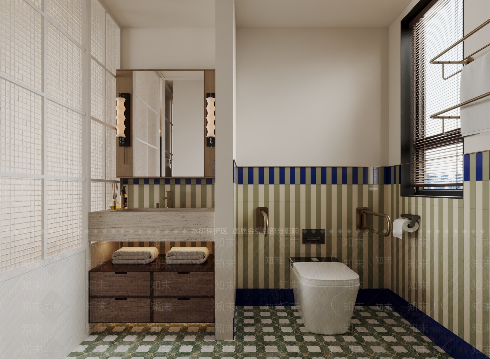 美式复古卫生间3D模型下载【ID:1190838394】