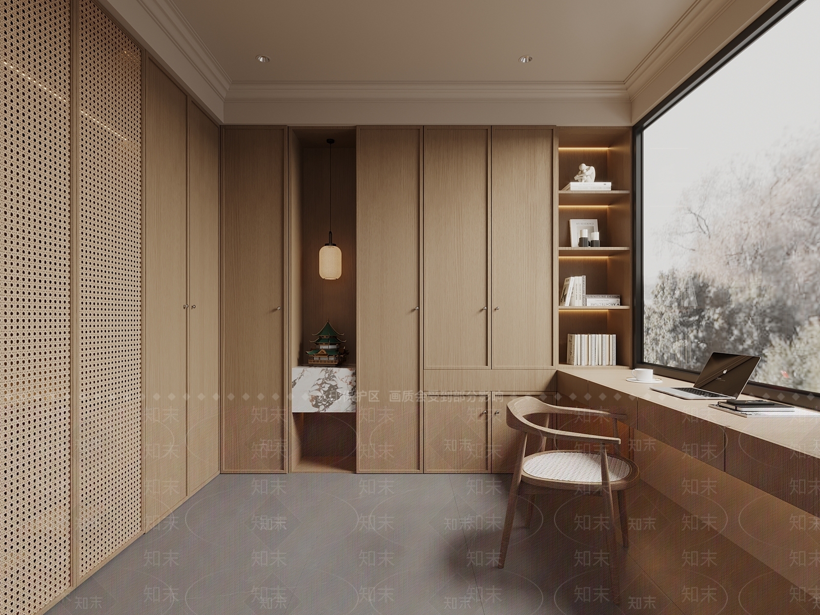 新中式衣帽间SU模型下载【ID:1190838612】