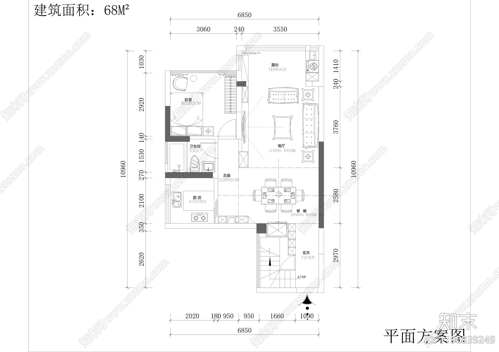复式公寓cad施工图下载【ID:1190839249】
