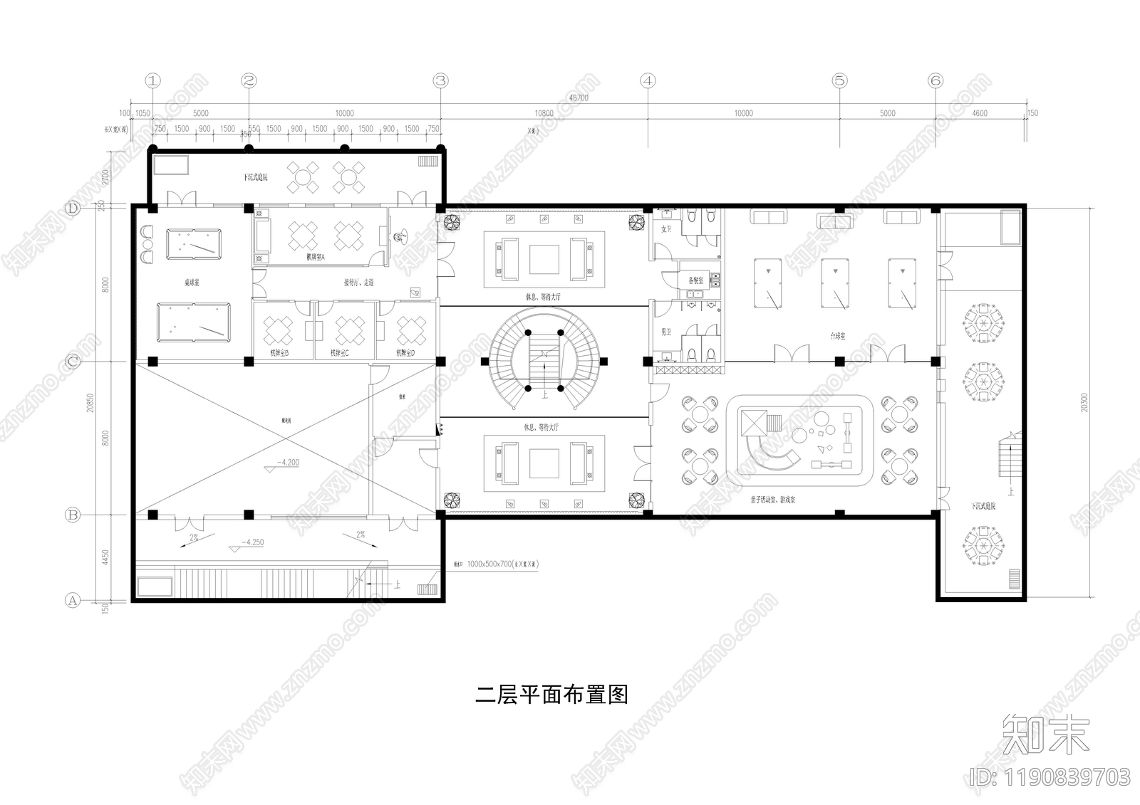 现代轻奢其他休闲娱乐空间cad施工图下载【ID:1190839703】