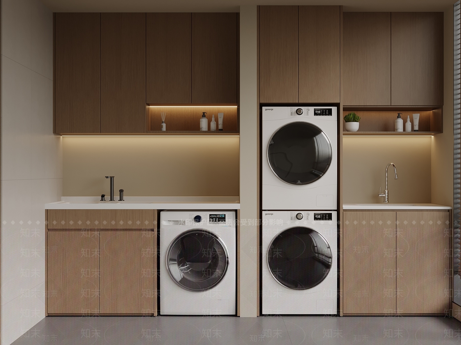 新中式洗衣机柜3D模型下载【ID:1190841682】