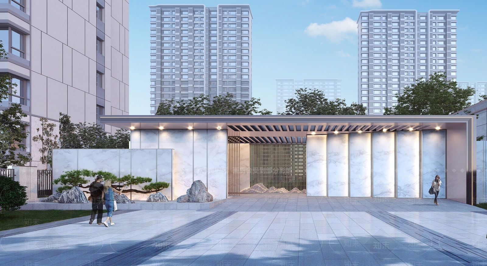 现代小区建筑SU模型下载【ID:1190855705】