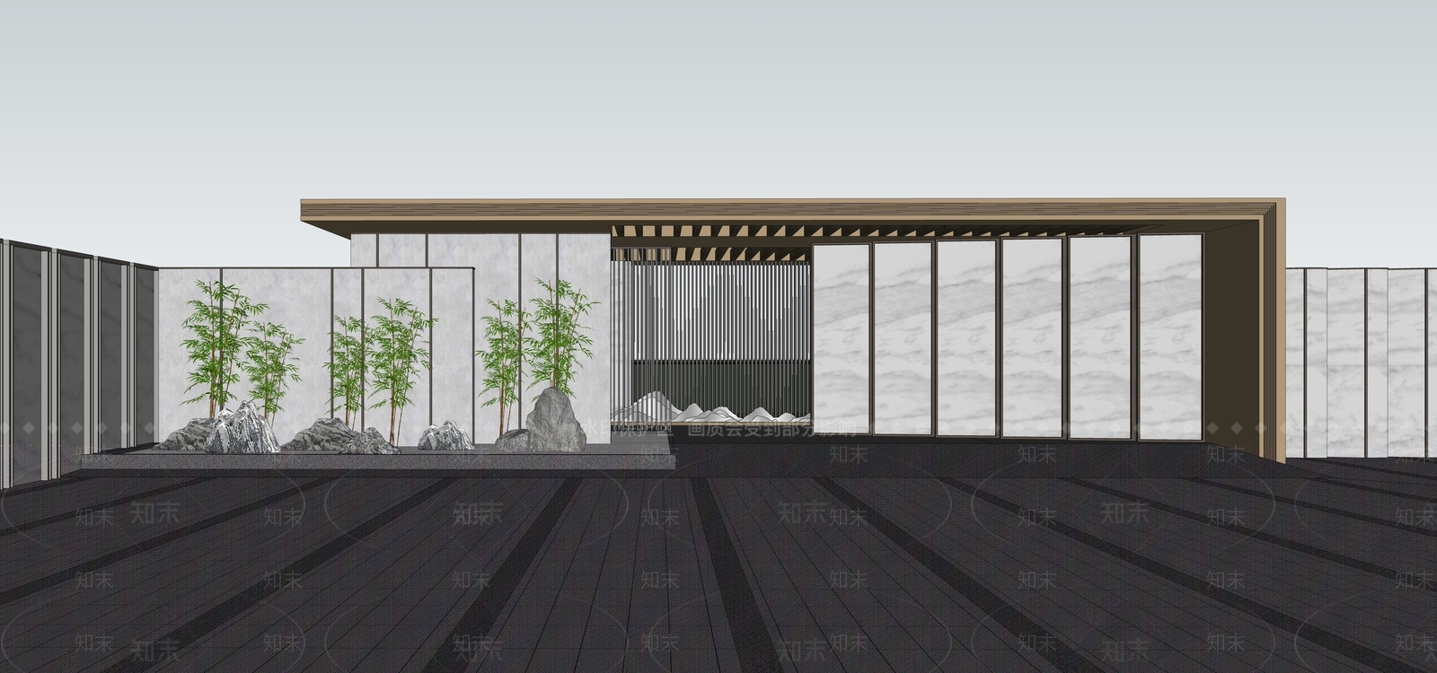 现代小区建筑SU模型下载【ID:1190855705】