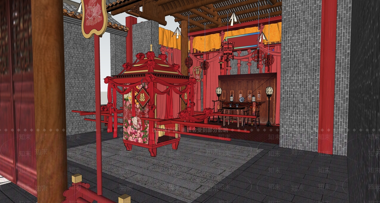 中式其他文化空间SU模型下载【ID:1190860625】