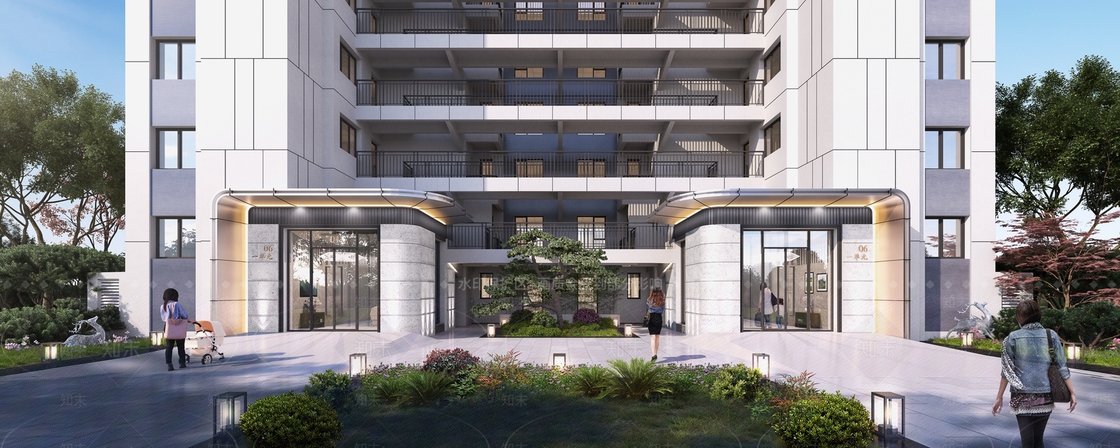 现代高层住宅SU模型下载【ID:1190859047】