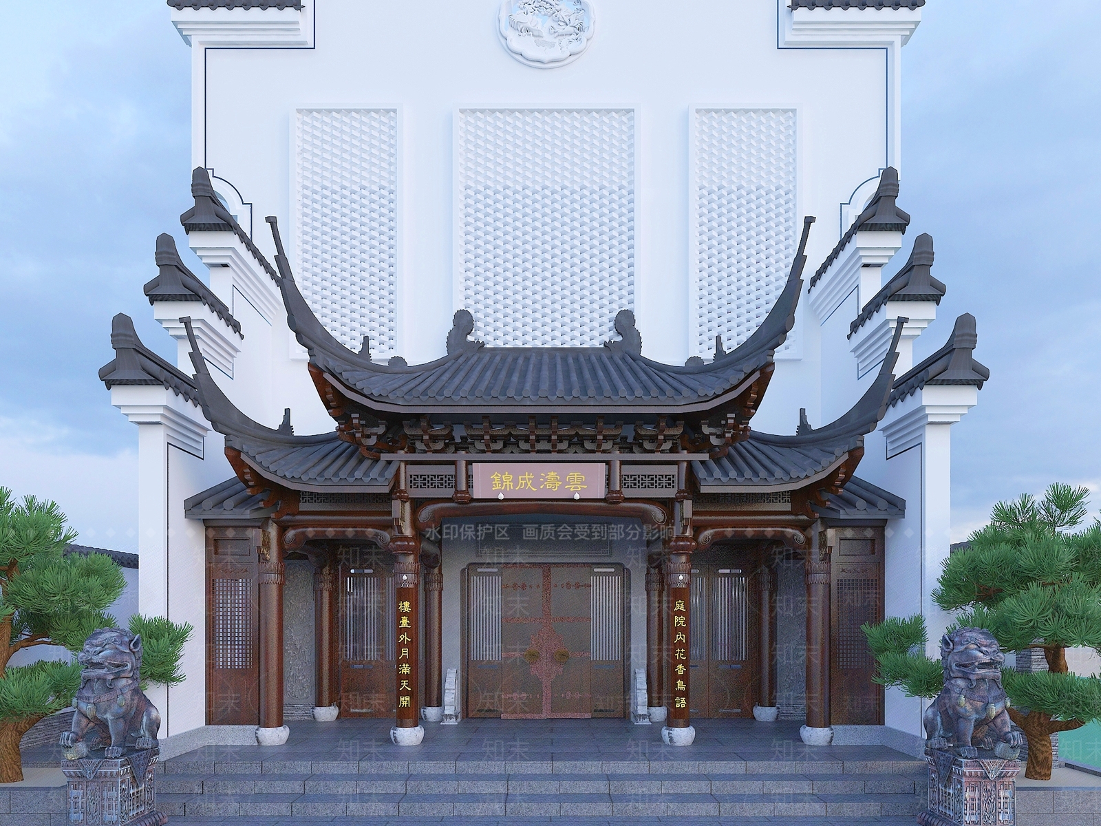 中式古建3D模型下载【ID:1190860272】
