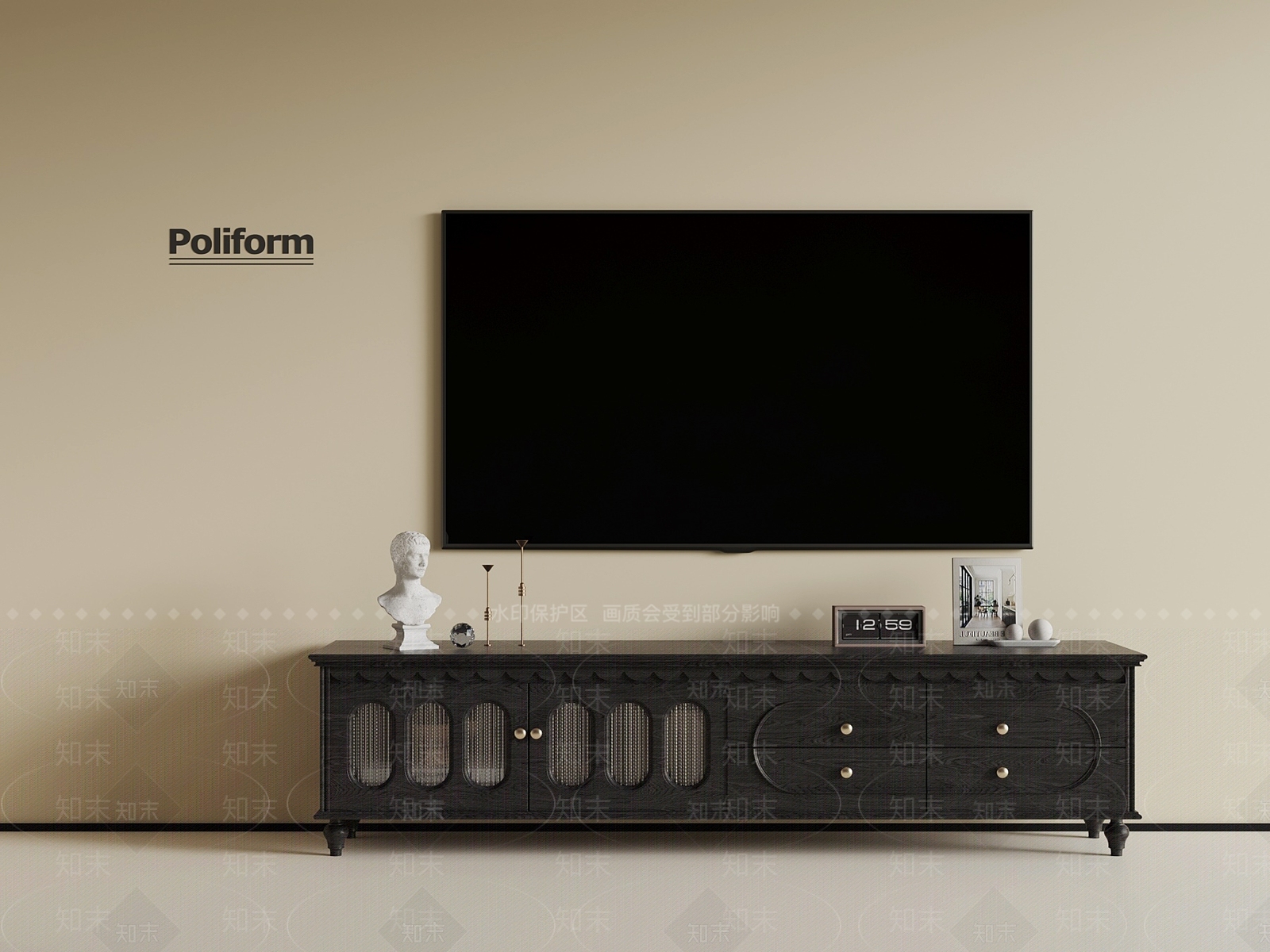 法式复古电视柜SU模型下载【ID:1190860135】