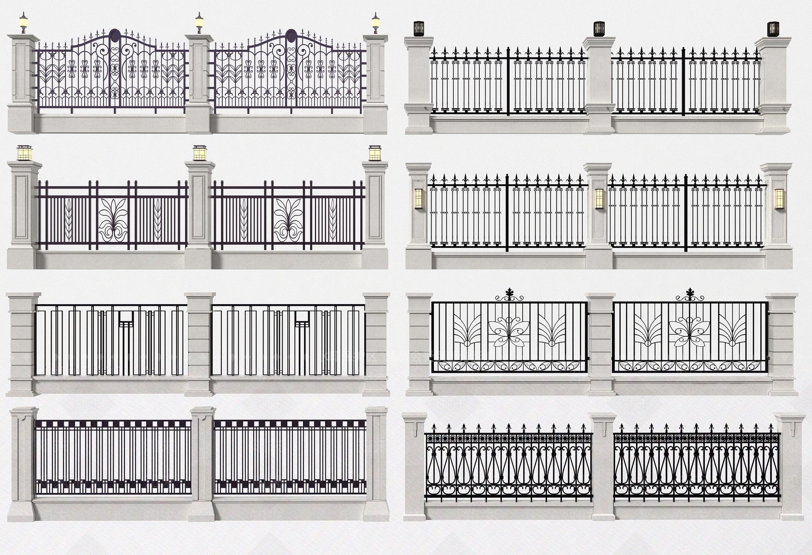 现代围墙3D模型下载【ID:1190865230】