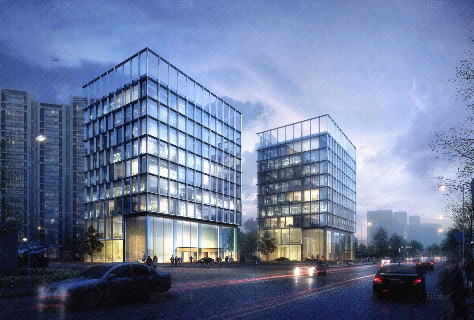 现代城市外景贴图下载【ID:1190870183】