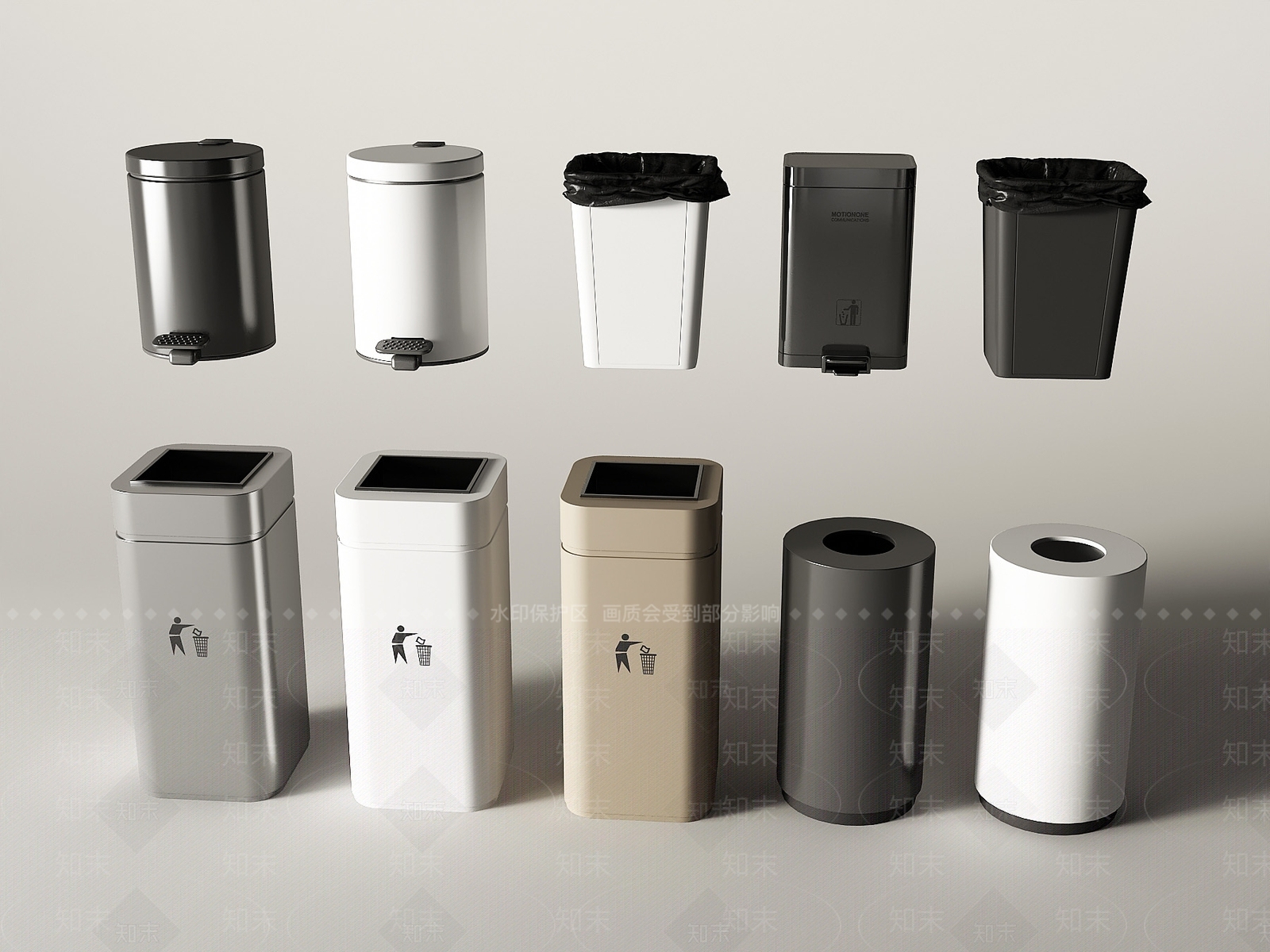 现代垃圾桶SU模型下载【ID:1190875323】
