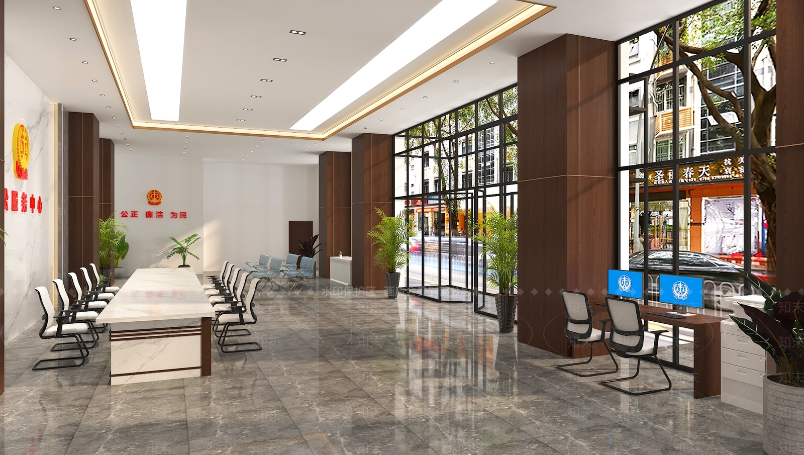 新中式现代服务中心3D模型下载【ID:1190875857】