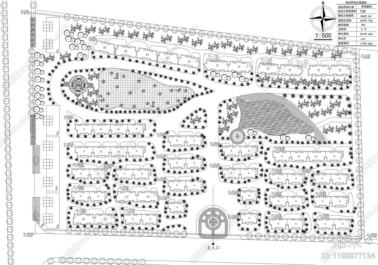 居住区规划施工图下载【ID:1190877154】