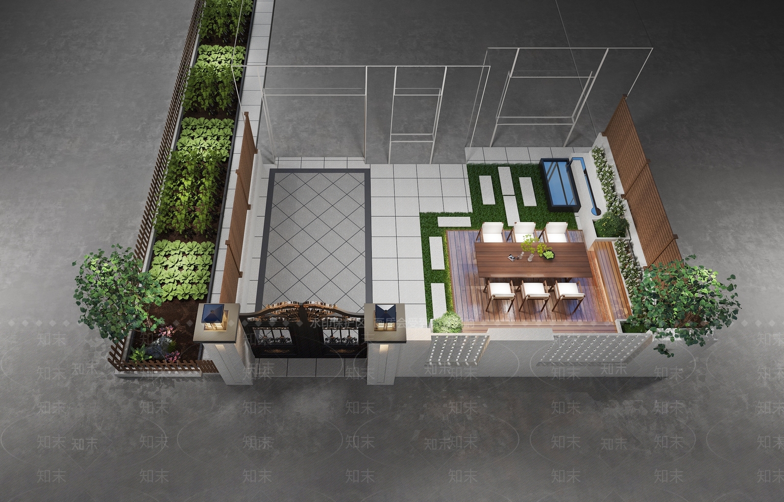 现代庭院3D模型下载【ID:1190880376】