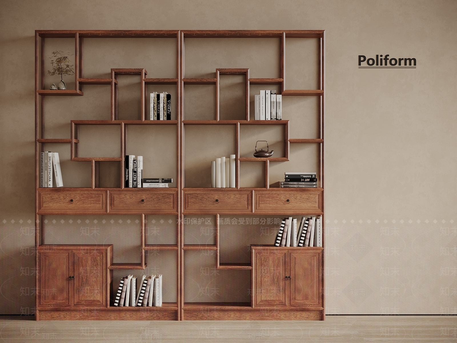 新中式中式博古架SU模型下载【ID:1190880023】