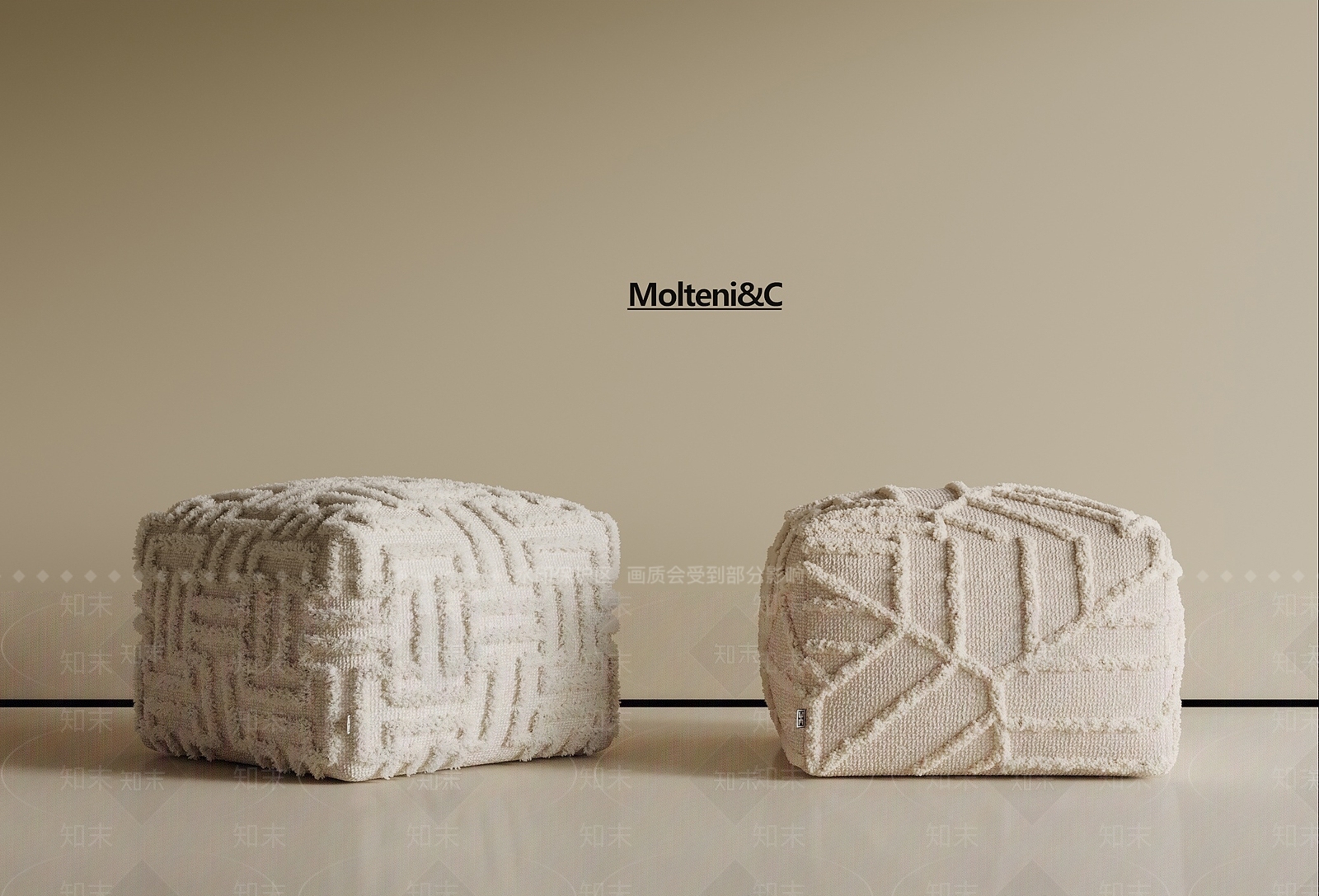 现代奶油沙发凳SU模型下载【ID:1190880454】