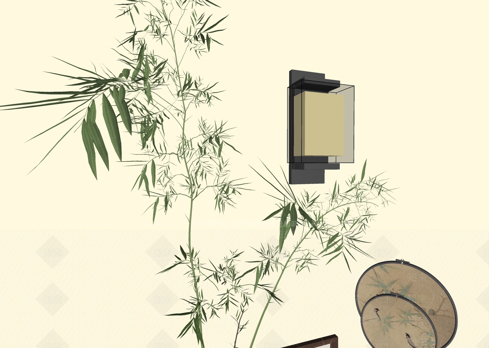 新中式现代壁灯SU模型下载【ID:1190882992】