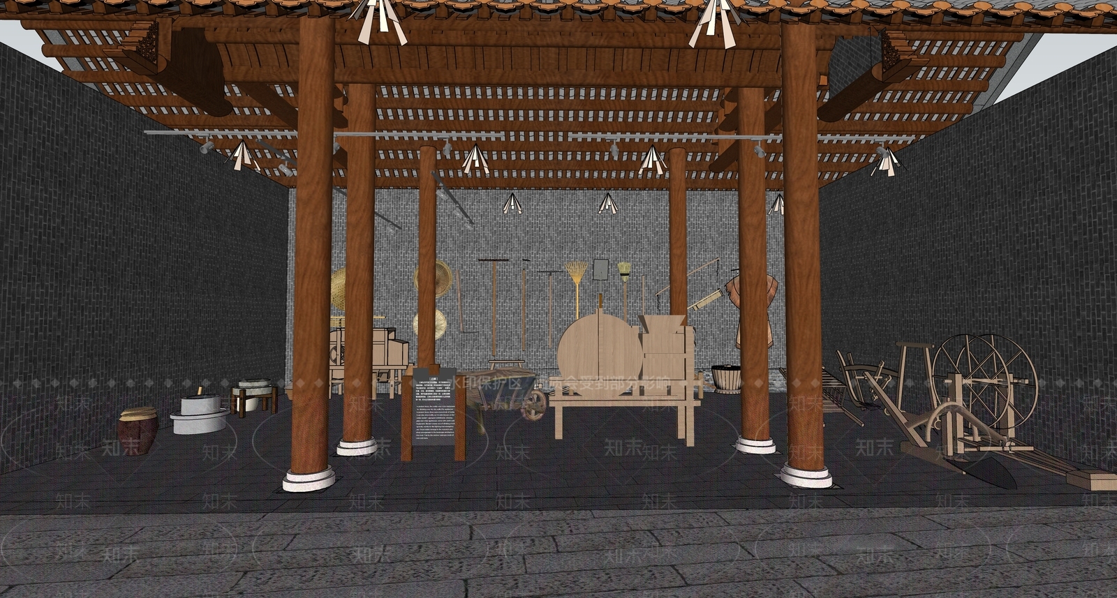 中式其他文化空间SU模型下载【ID:1190886959】