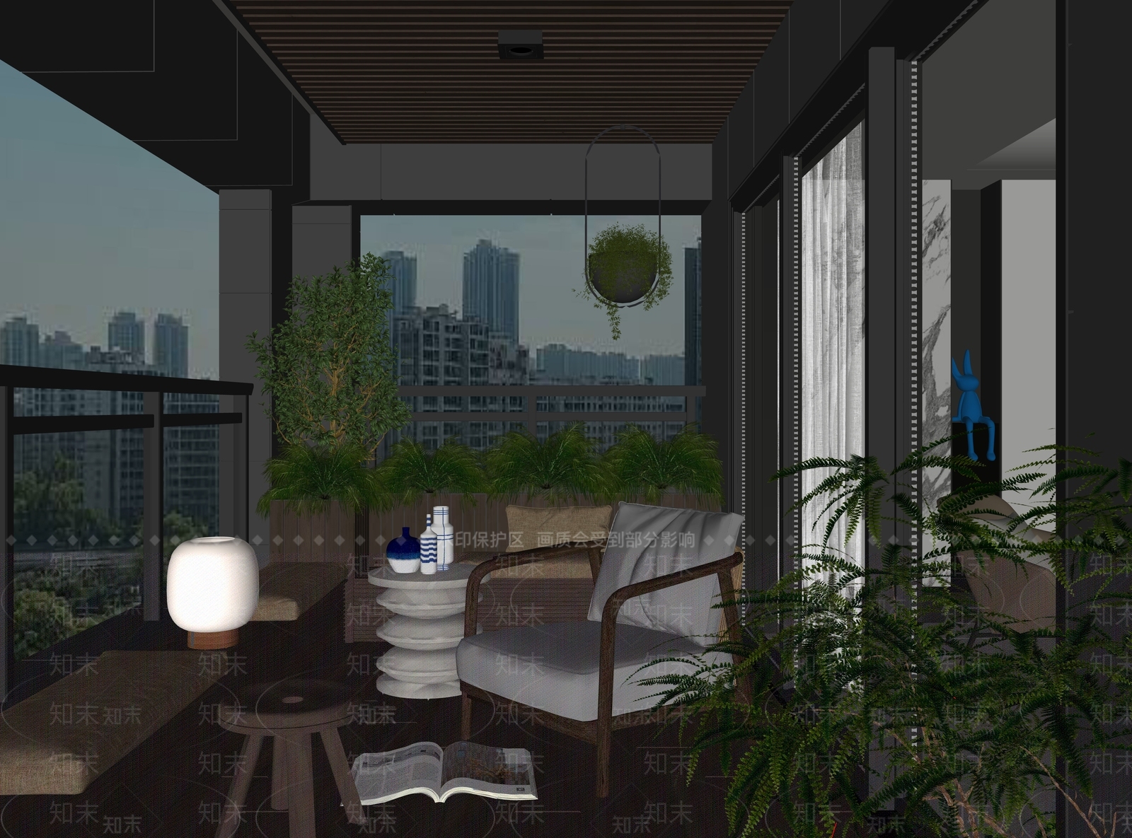 现代家居阳台SU模型下载【ID:1190887087】