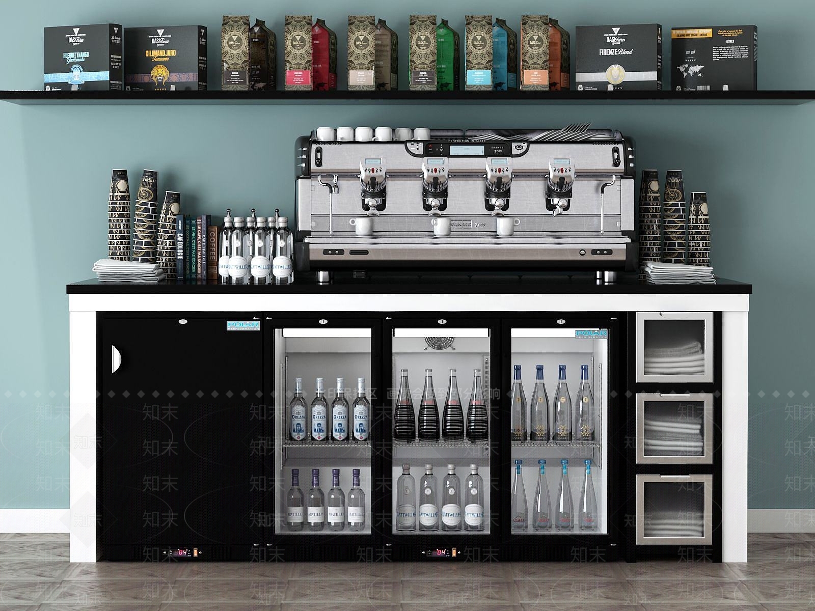 现代吧台柜台3D模型下载【ID:1190894491】