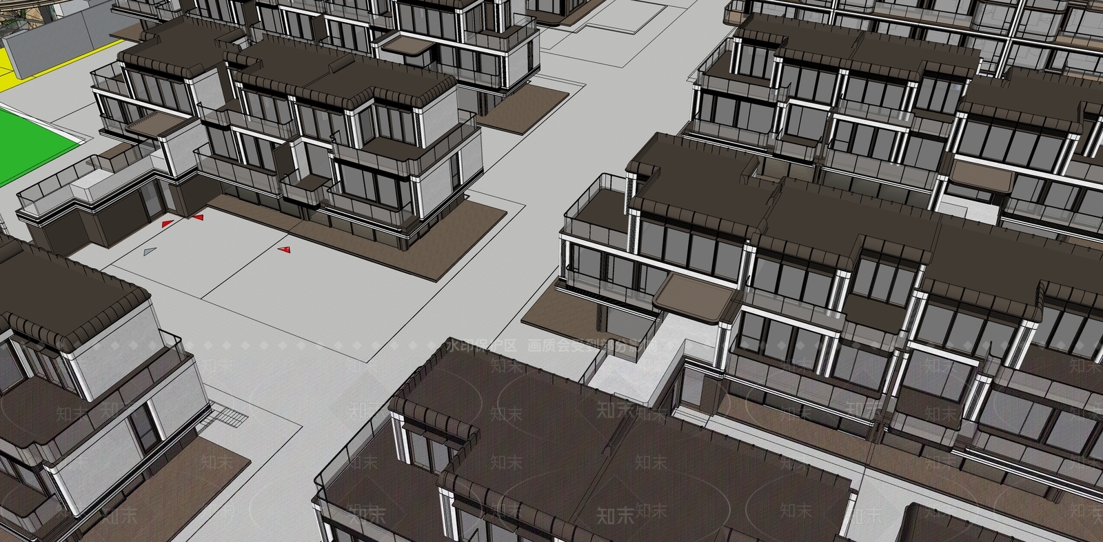 简约轻奢小区建筑SU模型下载【ID:1190894895】