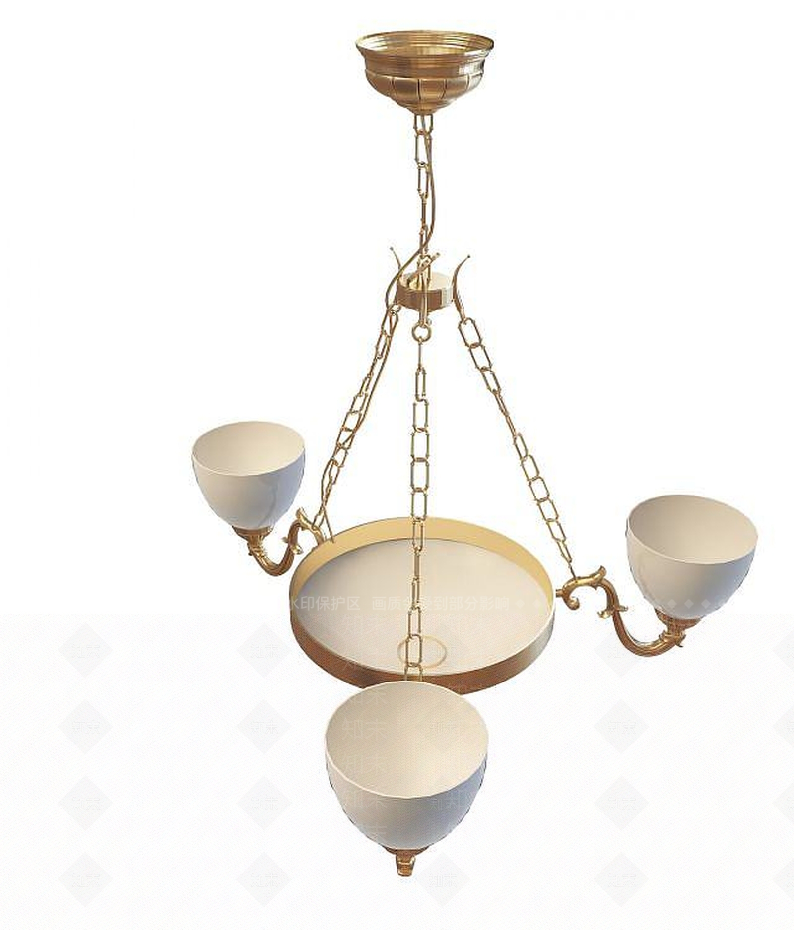 现代田园风吊灯3D模型下载【ID:1190897206】
