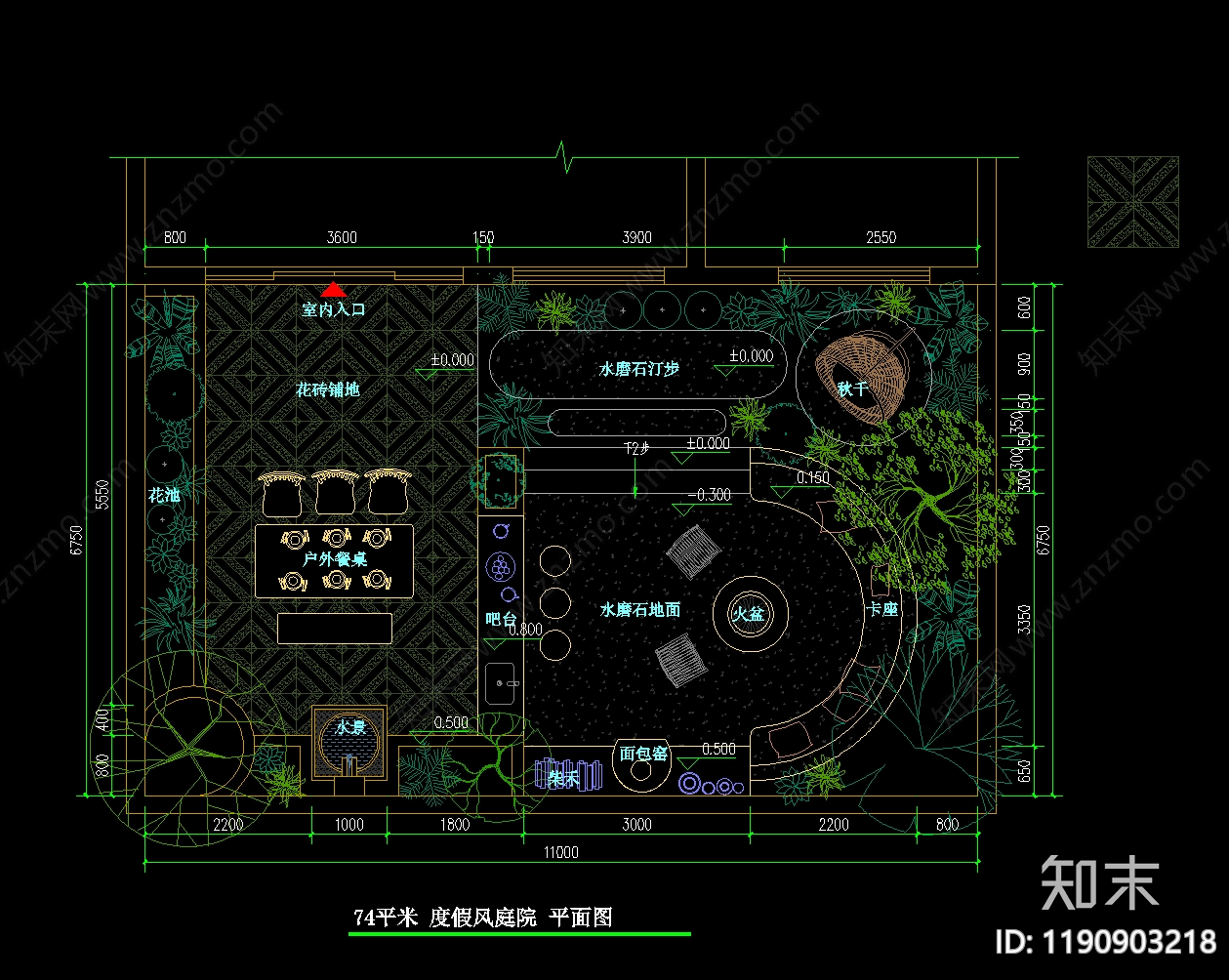 现代法式庭院cad施工图下载【ID:1190903218】