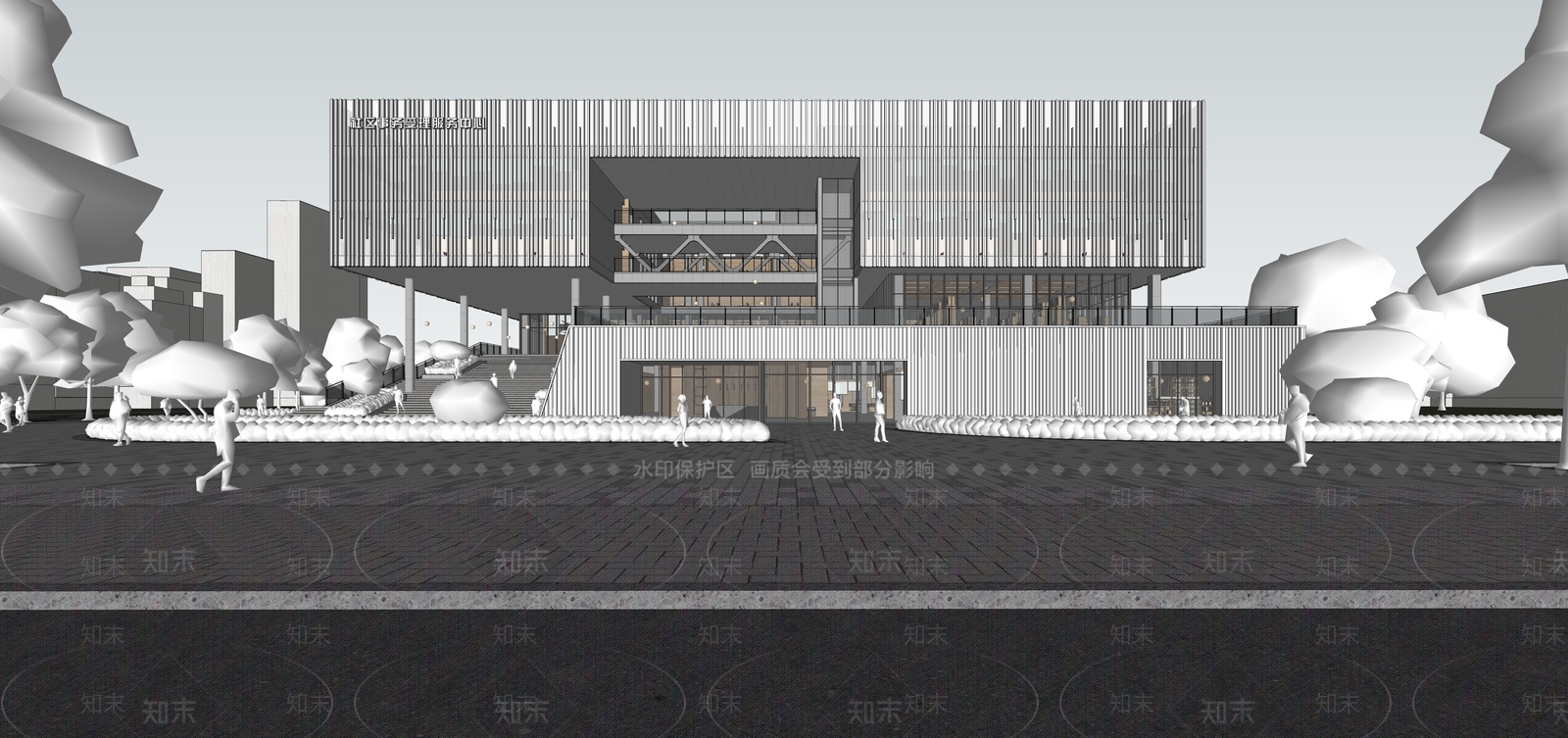 现代小公建SU模型下载【ID:1190905344】