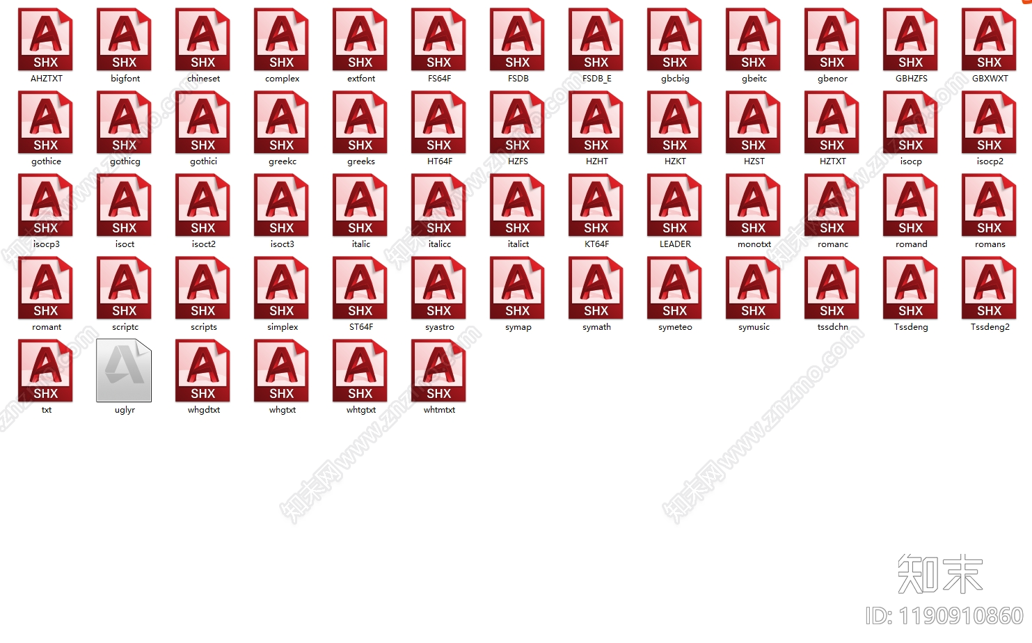 现代字体施工图下载【ID:1190910860】