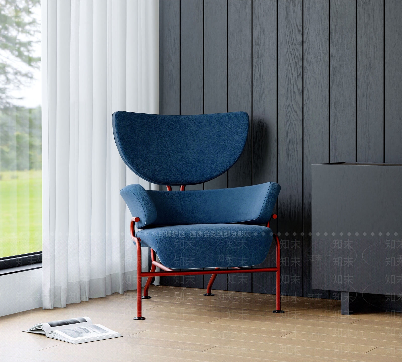 现代北欧单人沙发3D模型下载【ID:1190912276】