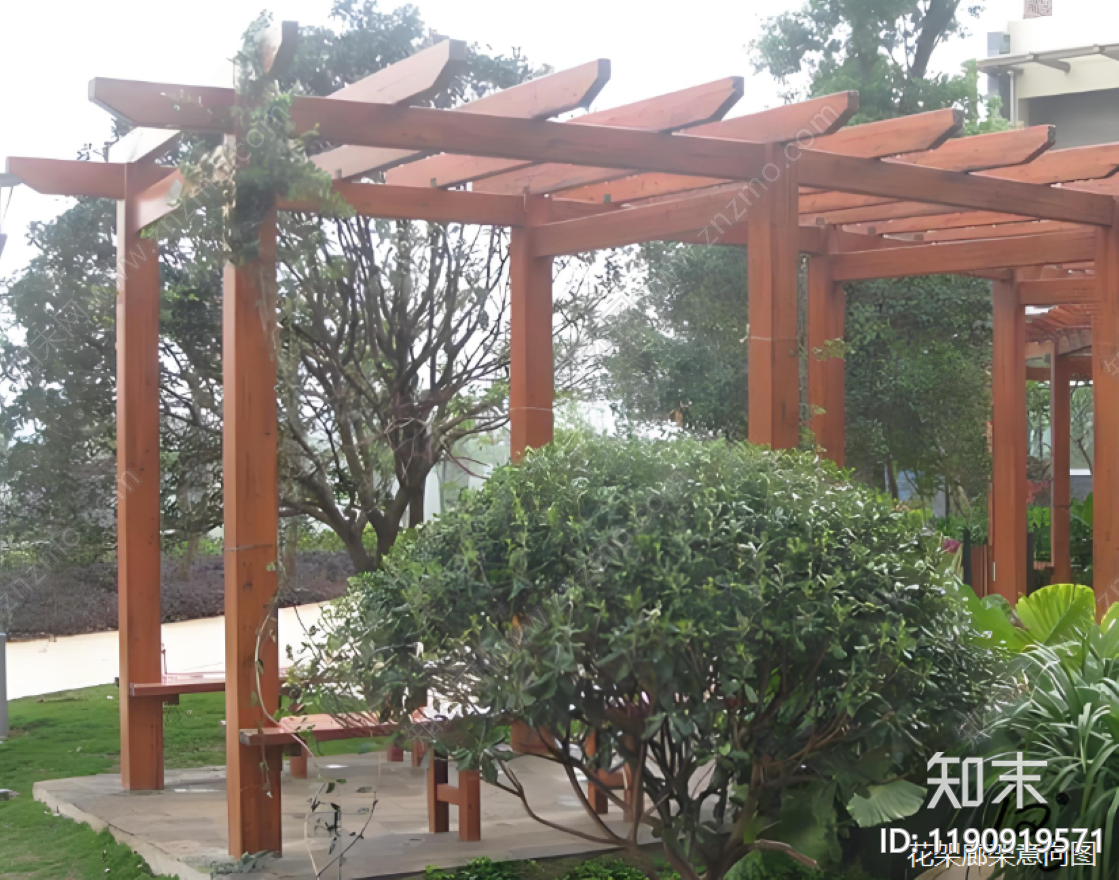 现代廊架施工图下载【ID:1190919571】