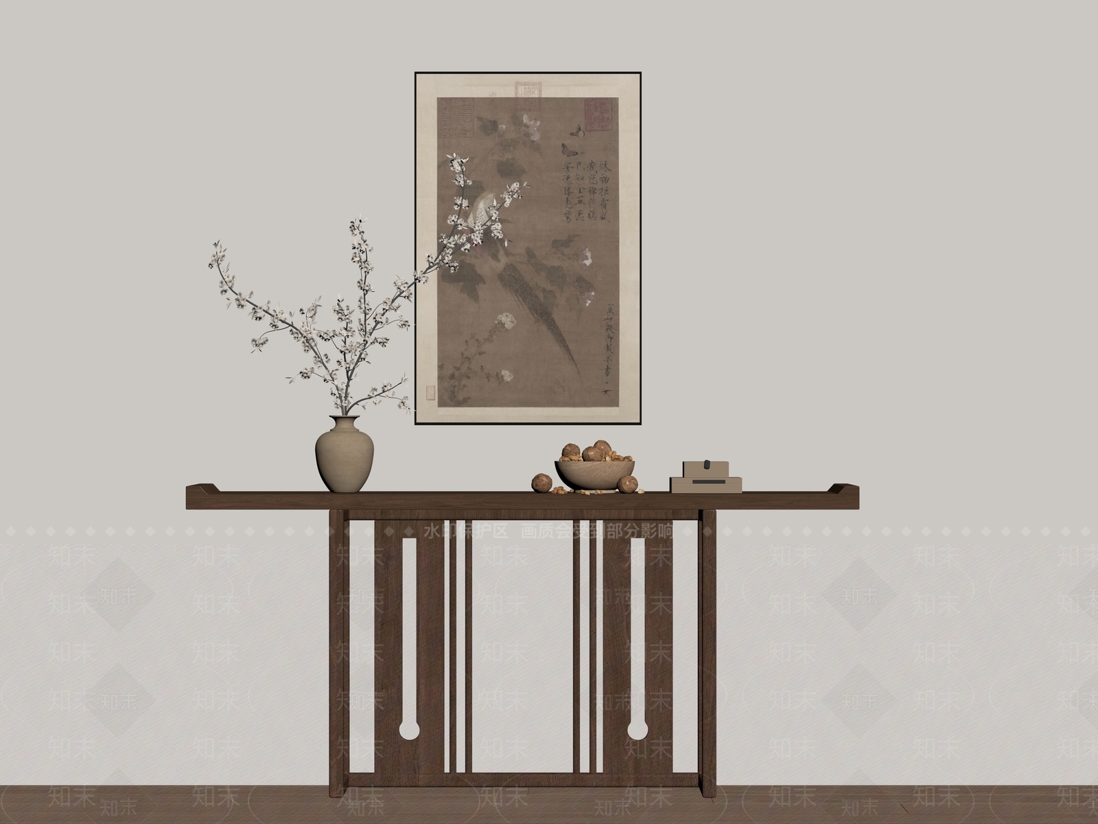 新中式条案SU模型下载【ID:1190921439】