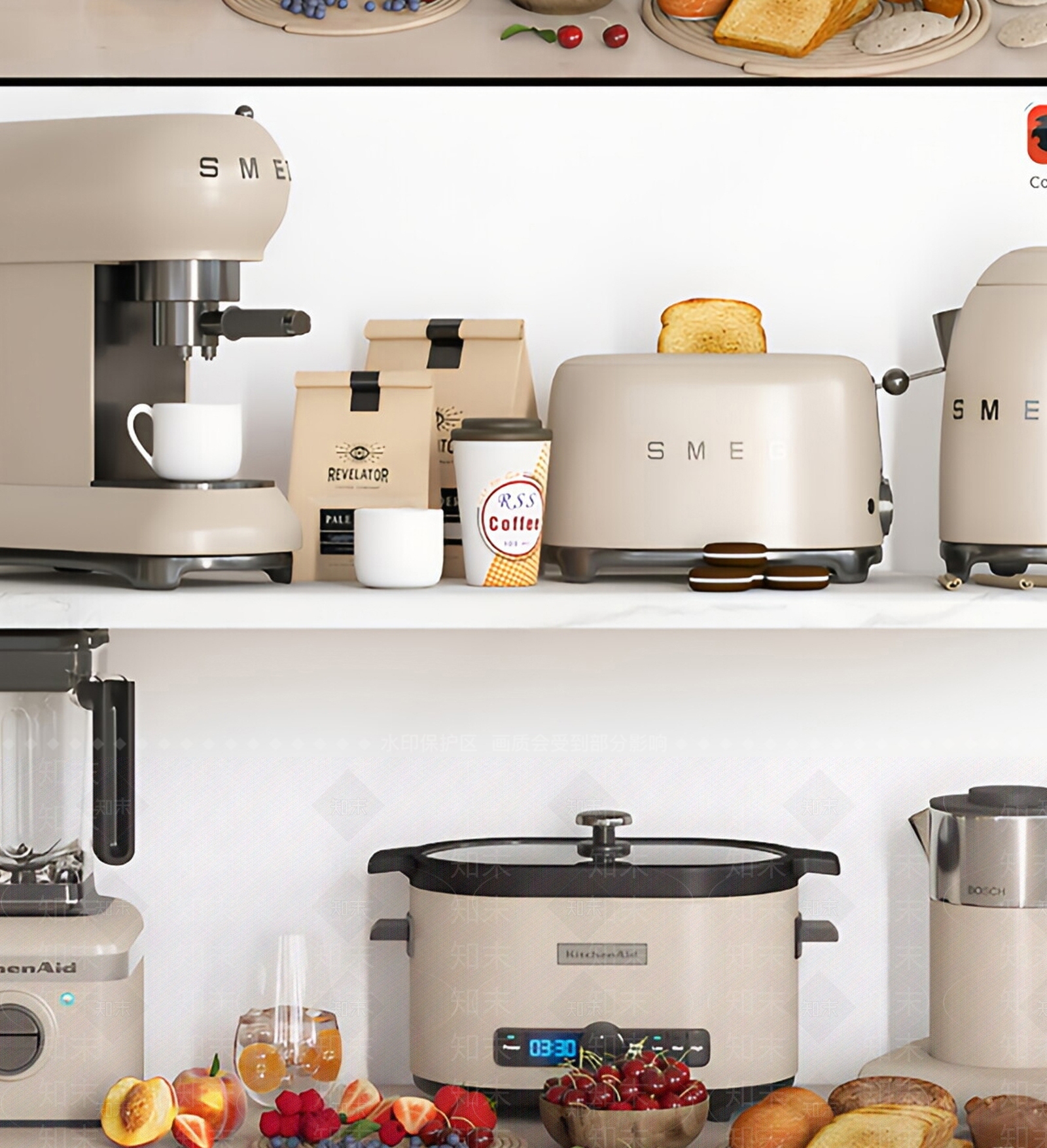 厨房用品组合SU模型下载【ID:1190923507】