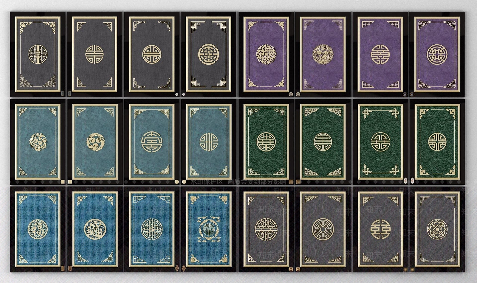 中式雕花门板角花3D模型下载【ID:1191002467】