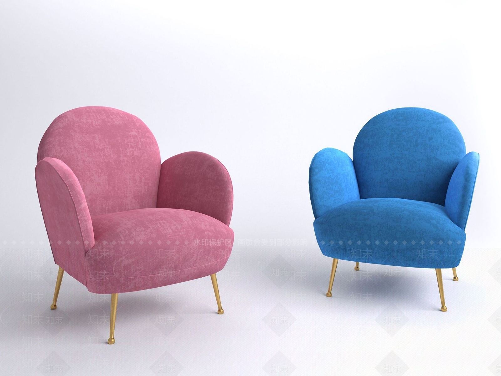 现代单人沙发椅3D模型下载【ID:1190927465】