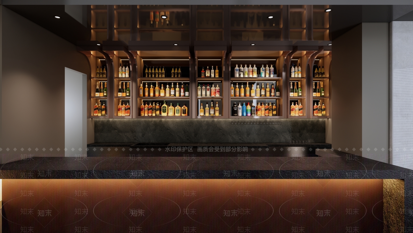 现代轻奢酒吧SU模型下载【ID:1190933097】