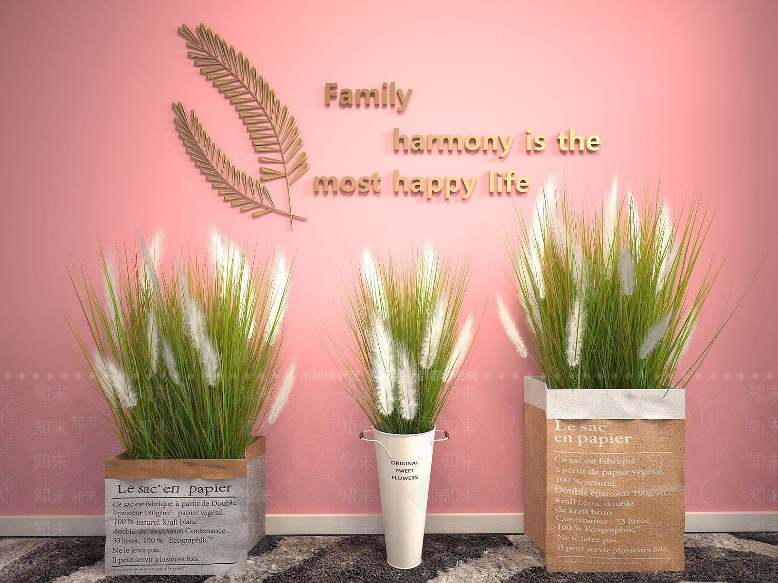 北欧网红植物摆件陈设3D模型下载【ID:1190933321】