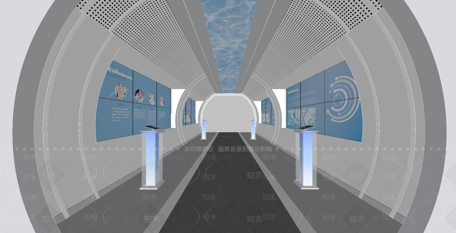 现代科技展厅SU模型下载【ID:1190935060】
