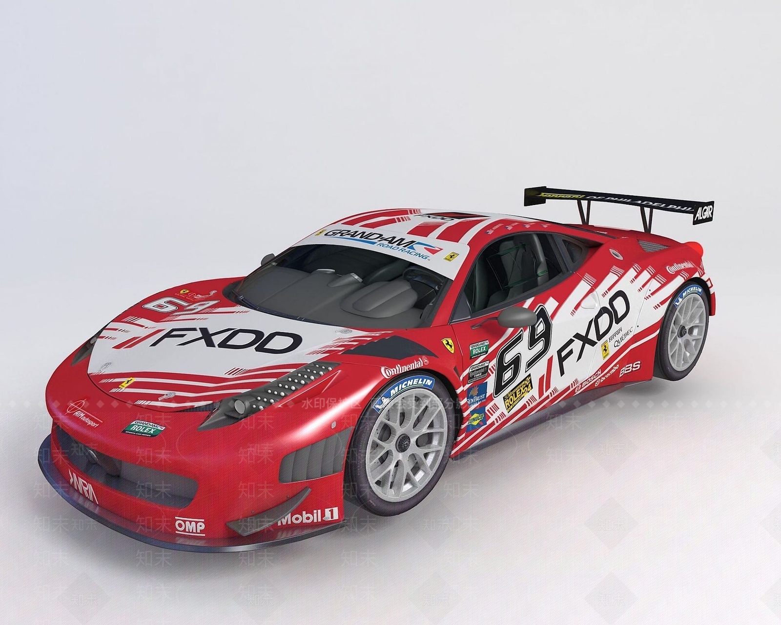 现代法拉利赛车GT3跑车3D模型下载【ID:1190935002】