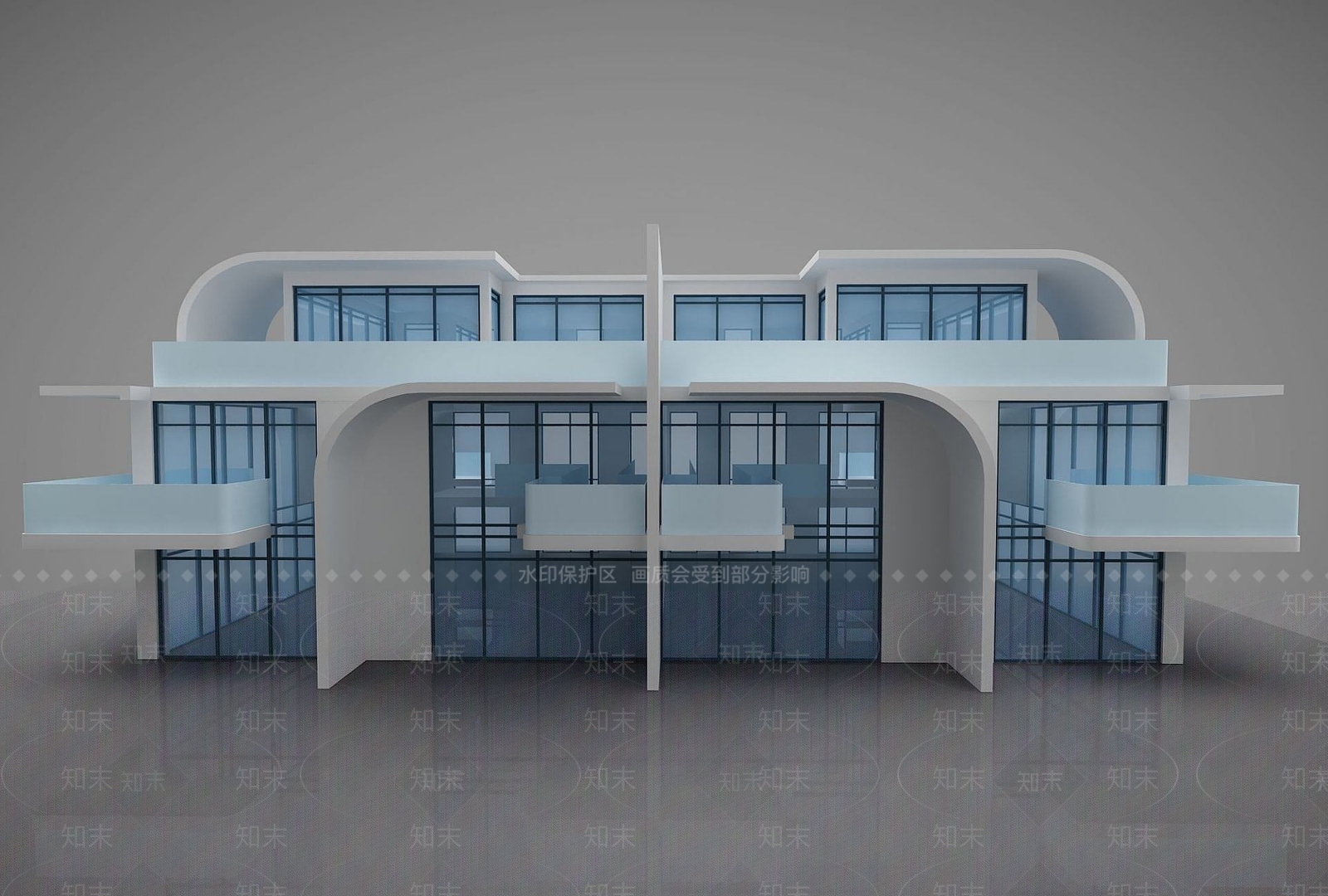 现代别墅风格3D模型下载【ID:1190935882】