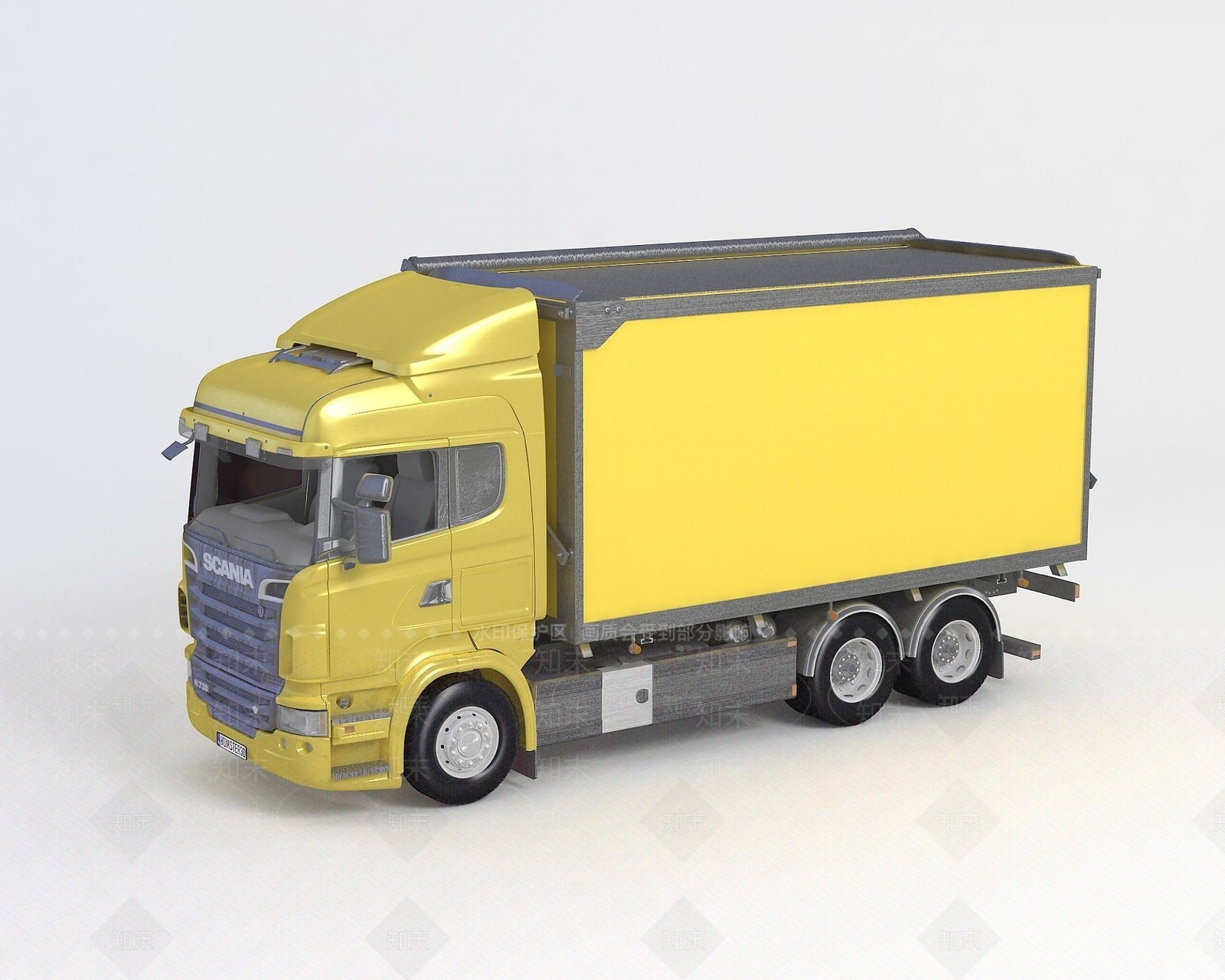 现代﻿方形卡车3D模型下载【ID:1190935932】